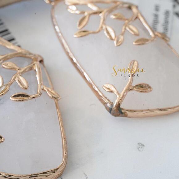 Anthropologie Nori Drop Earrings Clear Quartz - Picture 4 of 12